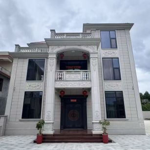 三沙 芝麻白石材别墅干挂案例展示