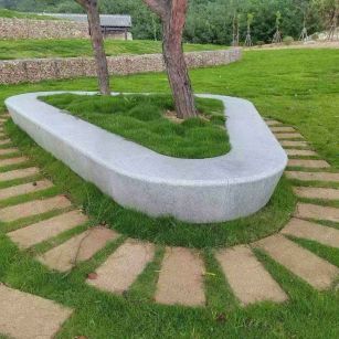 三沙 芝麻白光面整石坐凳