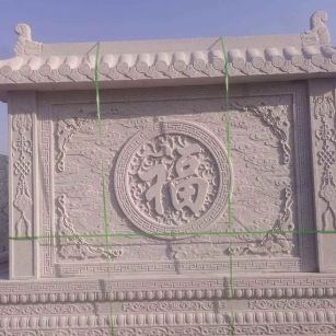 三沙 芝麻白花岗岩屏风，照壁，影壁