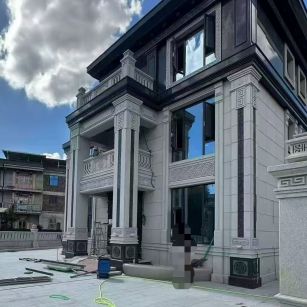 三沙 别墅干挂，芝麻白与芝麻黑完美配合