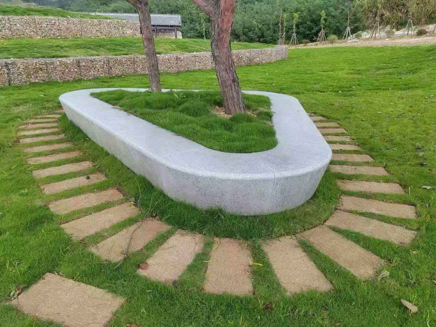 三沙 芝麻白光面整石坐凳