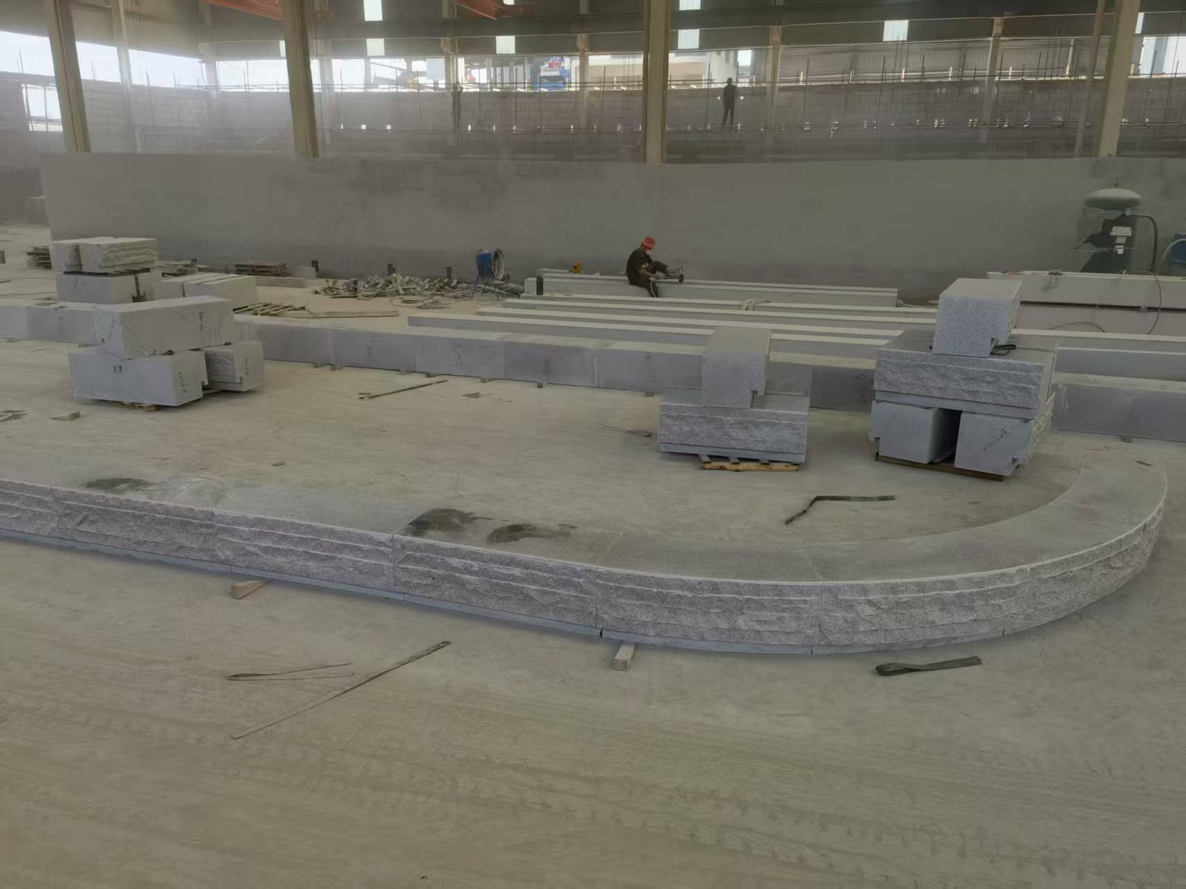 三沙 芝麻白整石坐凳（光面+自然面）