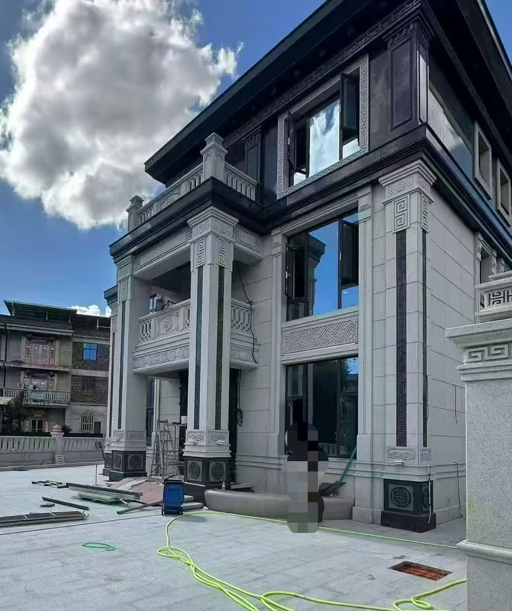 三沙 别墅干挂，芝麻白与芝麻黑完美配合