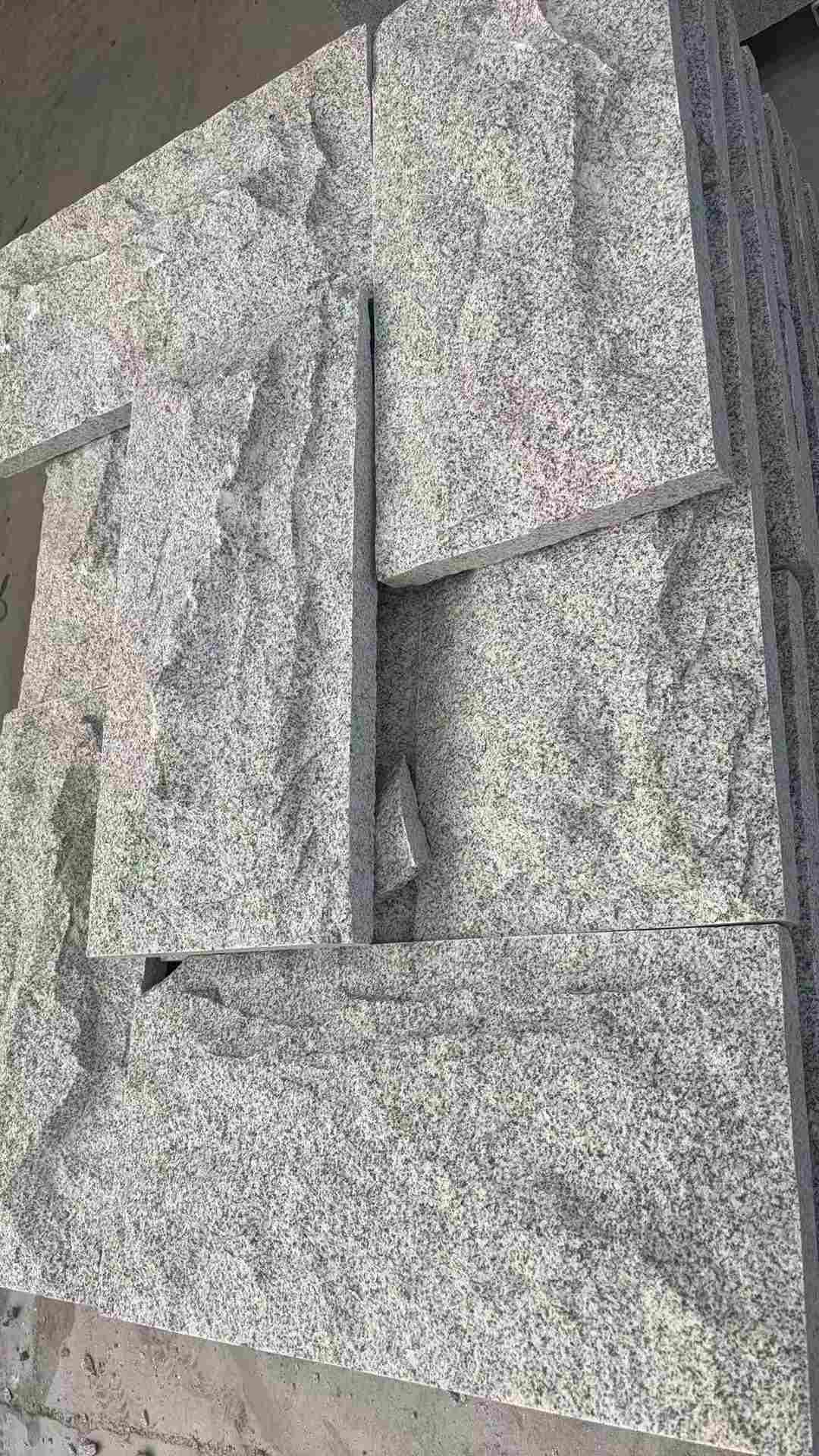 三沙 芝麻白自然面花岗岩成品板