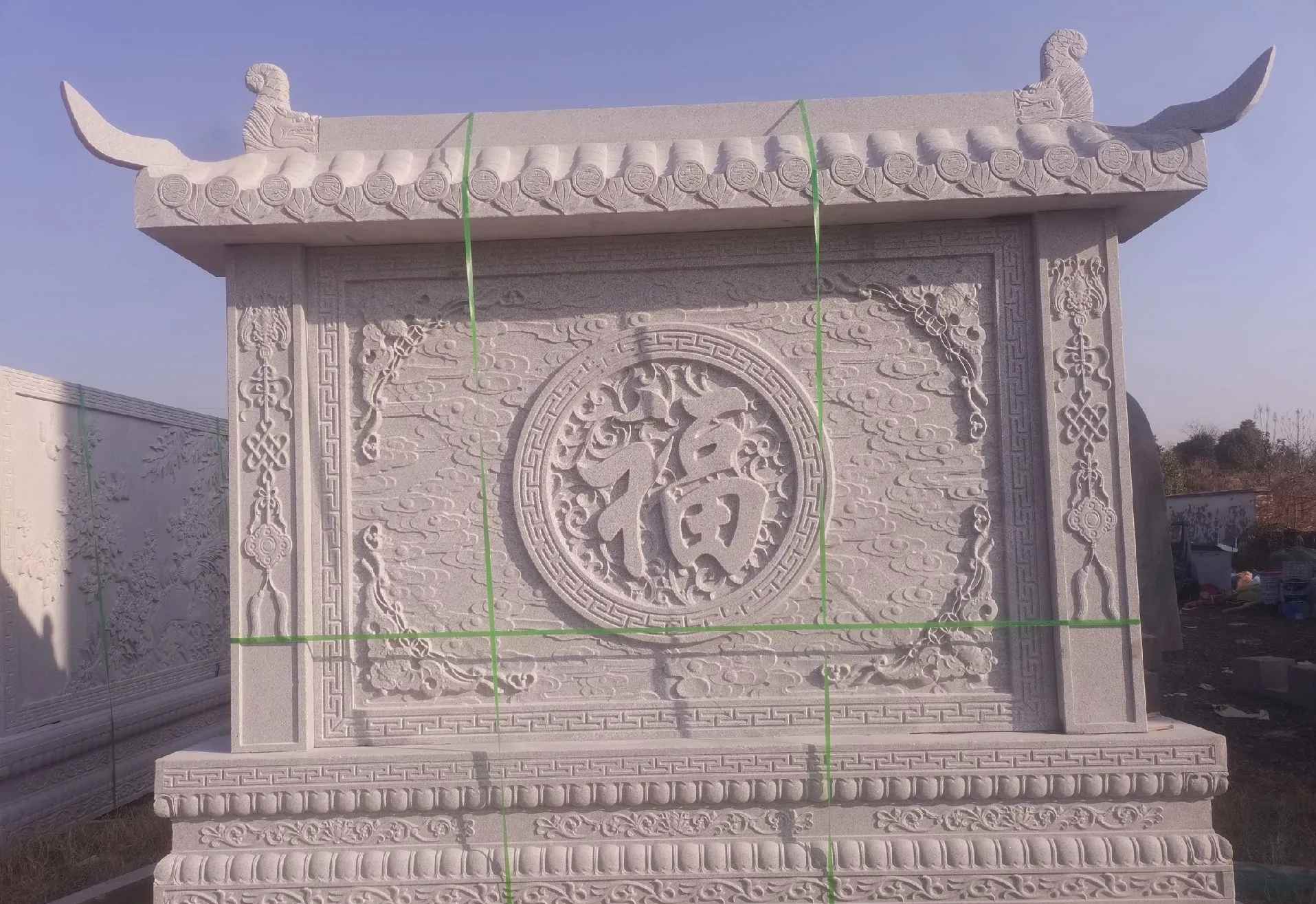 三沙 芝麻白花岗岩屏风，照壁，影壁